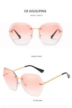 Load image into Gallery viewer, 2022 New Fashion Brand Design Vintage Rimless Pilot Sunglasses Women Men Retro Cutting Lens Gradient Sun Glasses Female UV400