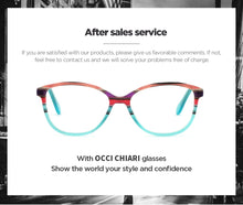 Load image into Gallery viewer, CHIARI Spring Hinges Prescription Lens Medical Optical Eyeglass Woman Frame Stripes Colorful Navy Red Italy Design W-CORRU