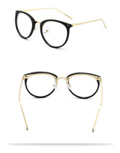 Load image into Gallery viewer, Transparent Eyeglasses Frames Women Retro Cat Eye Glasses Myopia Frame Vintage Fake Eyeglass Metal Optical Spectacles