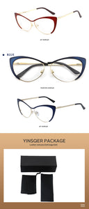 New Nearsighted Women Cat Eye Glasses Frame Clear Eyeglasses Frame Men Diopter Glasses Myopia Vintage Round Glasses