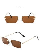 Load image into Gallery viewer, Rimless Alloy Small Square Sunglasses For Women Vintage Ins Hot Gradient Clear Sun Glasses Female Uv400 Shades Hip Hop Eyewear