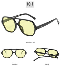 Carica l'immagine nel visualizzatore di Gallery, Luxury Sunglasses Women Classic Yellow Lens Square Sun Glasses Female Vintage Round Sunglass Goggles Lady Outdoor Beach Eyewear