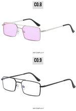 Load image into Gallery viewer, Square Women Sunglasses Alloy Metal Small Frame Clear Double Men&#39;s Sun Glasses Women Vintage Chic Female Shades Red Yellow