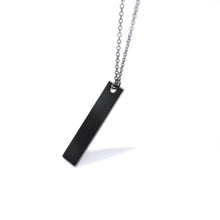 Load image into Gallery viewer, New Black Rectangle Pendant Necklace Men Trendy Simple Stainless Steel Men&#39;s necklace collana Kolye Bijoux Collar collier homme