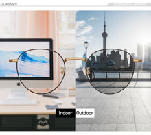 Load image into Gallery viewer, Anti Blue Light Glasses Women Titanium Frame Round Clear Computer Glasses Photochormic Optical Eyeglasses  New BF1820