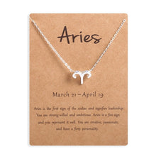 Carica l&#39;immagine nel visualizzatore di Gallery, Men Women 12 Horoscope Zodiac Sign Gold Pendant Necklace Aries Leo 12 Constellations Jewelry Kids Christmas Gifts 19NOV91
