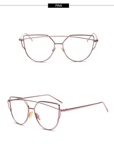 Cateye Glasses For Women 2022 Optical Eyewear Metal Frame Eyeglasses Retro Okulary Women Luxury Blue Light Gafas De Mujer