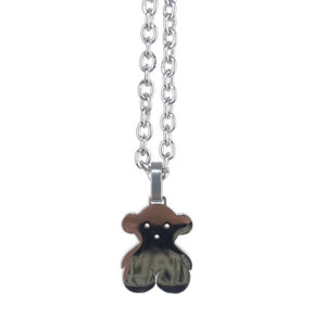 Gioielli estetici della collana della ragazza dell'acciaio inossidabile del pendente dell'orso di strada del pendente dell'acciaio di titanio della discoteca della terra fredda hip-hop coreana 