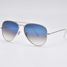 Load image into Gallery viewer, Classic 3025 pilot sunglasses men women  58mm and 62mm crystal glass mirror lens brown gradient sunglass UV400 protection
