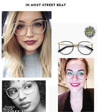 Load image into Gallery viewer, Trendy Cat Eye Glasses Frames for Women Transparent Optical Eyeglasses Ladies Metal Hollow Frame Female Fake Eyewear