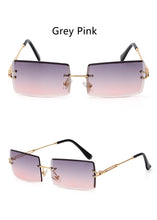 Load image into Gallery viewer, Rimless Sunglasses Rectangle Fashion Popular Women Men Shades  Small Square Sun Glasses For Female Summer Traveling Brown Oculos