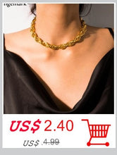 Carica l&#39;immagine nel visualizzatore di Gallery, Punk Unique Imitation Pearl Chain Necklace for Women Wedding Steampunk 2020 Gothic Twisted Chunky Thick Choker Necklace Jewelry