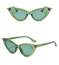 Load image into Gallery viewer, Transparent Green Cat's Eye Sunglasses For Women  Small Frame Fashion Frontier Classic  Vintage Personalized Mirror Sun Glasses