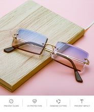 Load image into Gallery viewer, Rimless Sunglasses Rectangle Fashion Popular Women Men Shades  Small Square Sun Glasses For Female Summer Traveling Brown Oculos