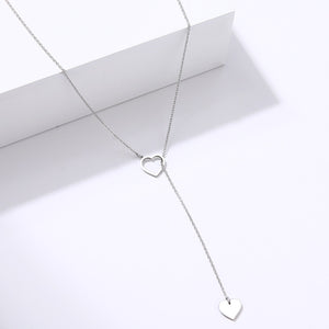 Long Pendant Heart-Shaped Necklaces Pendants For Women  Simple Design Necklace Stylish Stainless Steel Jewelry Party Gift