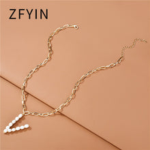 Carica l&#39;immagine nel visualizzatore di Gallery, ZFYIN 2020 New Trendy Jewelry Fresh Water Pearl Alphabet Letters Initials  Pendant Necklaces for Women