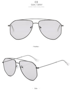 Classic Aviation Sunglasses Women Men Pilot Driving Metal Frame Sun Glasses Male UV400 pink Gafas De Sol For Men Gradient Purple