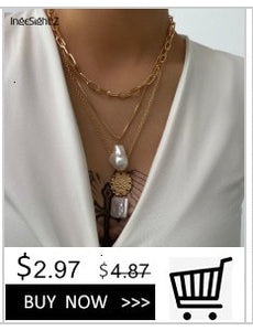 Punk Multi Layered Pearl Choker Necklace Collar Statement Virgin Mary Coin Crystal Pendant Necklace Women Jewelry