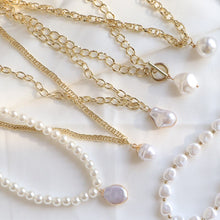 Load image into Gallery viewer, Necklace Pendant Imitation Pearl Necklace For Women Metal Strip Chain Necklace Jewelry