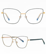 Load image into Gallery viewer, Peekaboo anti blue light cat eye glasses frame women vintage metal gold pink female prescription glasses for computer clear lens