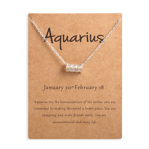 Men Women 12 Horoscope Zodiac Sign Gold Pendant Necklace Aries Leo 12 Constellations Jewelry Kids Christmas Gifts 19NOV91