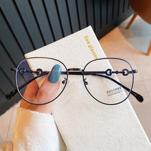 Load image into Gallery viewer, 2022 New Fashion Brand Clear Lens Round Anti-blue Light Eyeglasses For Women Tetro Elegant Computer Myopia Glasses Gold Leopard