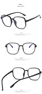 2022 Trends Anti Blue Light Oversized Glasses Computer Women Blue Blocking Gaming  Men Transparen Eyeglasses Spectacles Frame
