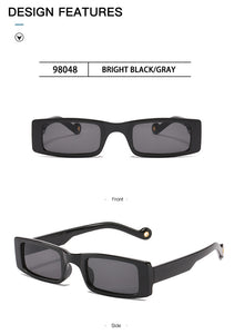Trendy piccolo rettangolo occhiali da sole donne 2022 Y2k Steampunk anni '90 occhiali da sole UV400 gotico vacanza spiaggia Cat Eye Hippie Eyewear