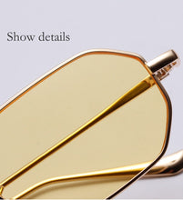 Load image into Gallery viewer, Women Retro Classic Small polygon Sunglasses Men Luxury Vintage Black Mirrors Colour transparent lens Sun Glasses UV400
