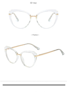 48270 Retro Cat Eye Anti Blue Glasses Frames TR90 Men Women Optical Computer Glasses