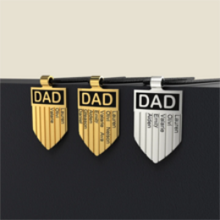 Carica l&#39;immagine nel visualizzatore di Gallery, Personalized shield pendant necklace for men Dad gift choice love dad leather necklace customized stainless steel jewelry
