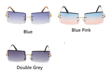 Load image into Gallery viewer, Rimless Sunglasses Rectangle Fashion Popular Women Men Shades  Small Square Sun Glasses For Female Summer Traveling Brown Oculos