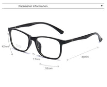 Load image into Gallery viewer, Transparent Jelly Color Square Computer Glasses Frame Ultralight TR90 Clear Mirror Literary Prescription Eyeglasses Women Men