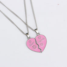 Carica l&#39;immagine nel visualizzatore di Gallery, Fashion Best Friends Honey Love Couple Pendant Necklace 2 Pcs/ Set Rainbow Broken Heart BFF Good Friends Friendship Jewelry Gift