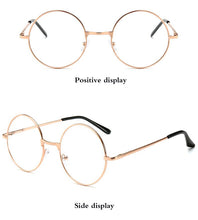 Load image into Gallery viewer, Retro-classic transparent lens metal frame men and women circular reading glasses  retro-personality college style