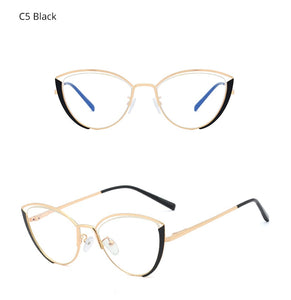 Ralferty Retro Glasses Women Anti Blue Light Decorative Cat Eye Female glasses Frame For Prescription Optic Myopia oculos F95721