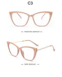Cat Eye Glasses Frames Women Anti Blue Light Computer Eyeglasses Womens Clear Optical Spectacles Unique Frame Design