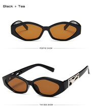 Load image into Gallery viewer, Retro Small Frame Polygon Cat Eyes Women Sunglasses Brand Designer Fashion Cheetah Decoration Ladies Sun Glasses UV400