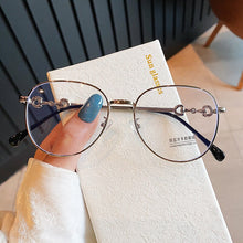 Load image into Gallery viewer, 2022 New Fashion Brand Clear Lens Round Anti-blue Light Eyeglasses For Women Tetro Elegant Computer Myopia Glasses Gold Leopard