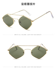 Load image into Gallery viewer, Fashion Diamond Sunglasses Women Retro Metal Double Beam Wild Eyeglasses Polygonal Ocean Glasses