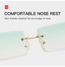 Load image into Gallery viewer, Fashion Rectangle Sunglasses Women   Brand Designer Rimless Square Sun Glasses Ladies Luxury Brand Gradient Shades