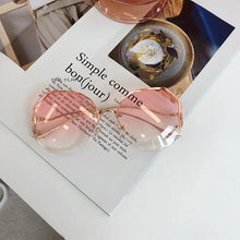 Load image into Gallery viewer, Oulylan Rimless Sunglasses Women Fashion Metal Bent leg Gradient Sun Glasses Ladies Sexy Blue Pink Eyewear Vintage Shades UV400