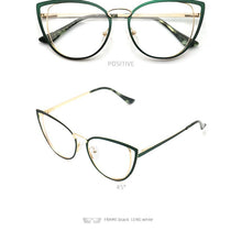 Carica l&#39;immagine nel visualizzatore di Gallery, square oval cat eye metal optical prescription eyeglasses frames customizable fashion clear  fake glasses women without diopters