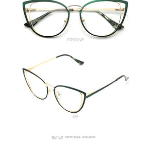 square oval cat eye metal optical prescription eyeglasses frames customizable fashion clear  fake glasses women without diopters