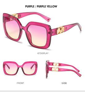 2022 New Fashion Oversized  Sunglasses Women Luxury Brand Designer Big Frame Gradient Square Sun Glasses For Female UV400