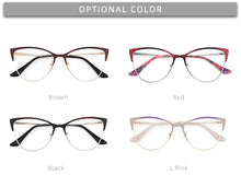 Load image into Gallery viewer, Cat Eye Women&#39;s Computer Glasses Female Eyeglasses Frames For Women Spectacles Ladies Round Decorative Prescription Glasses NEW