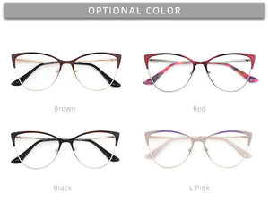 Cat Eye Women's Computer Glasses Female Eyeglasses Frames For Women Spectacles Ladies Round Decorative Prescription Glasses NEW