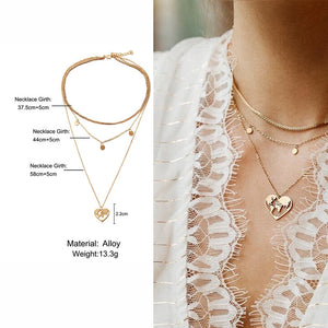 Collana con mappa del mondo Ciondolo con mappa in oro Girocollo con mappa del mondo Girocollo con stella Crescent Moon Collane per donna Gioielli Boho multistrato 