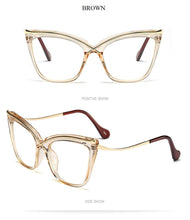 Load image into Gallery viewer, 2022 New Fashion Oversized Cat Eye Glasses Frame Women Brand Optical Anti-blue Eyeglasses Female Oculos Feminino Spectacles