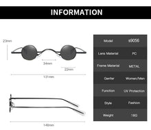 Load image into Gallery viewer, Small Round Sunglasses Women Retro Trending Wide Bridge Brand Designer Punk Sun Glasses Steampunk Vintage Goggles Black Shades